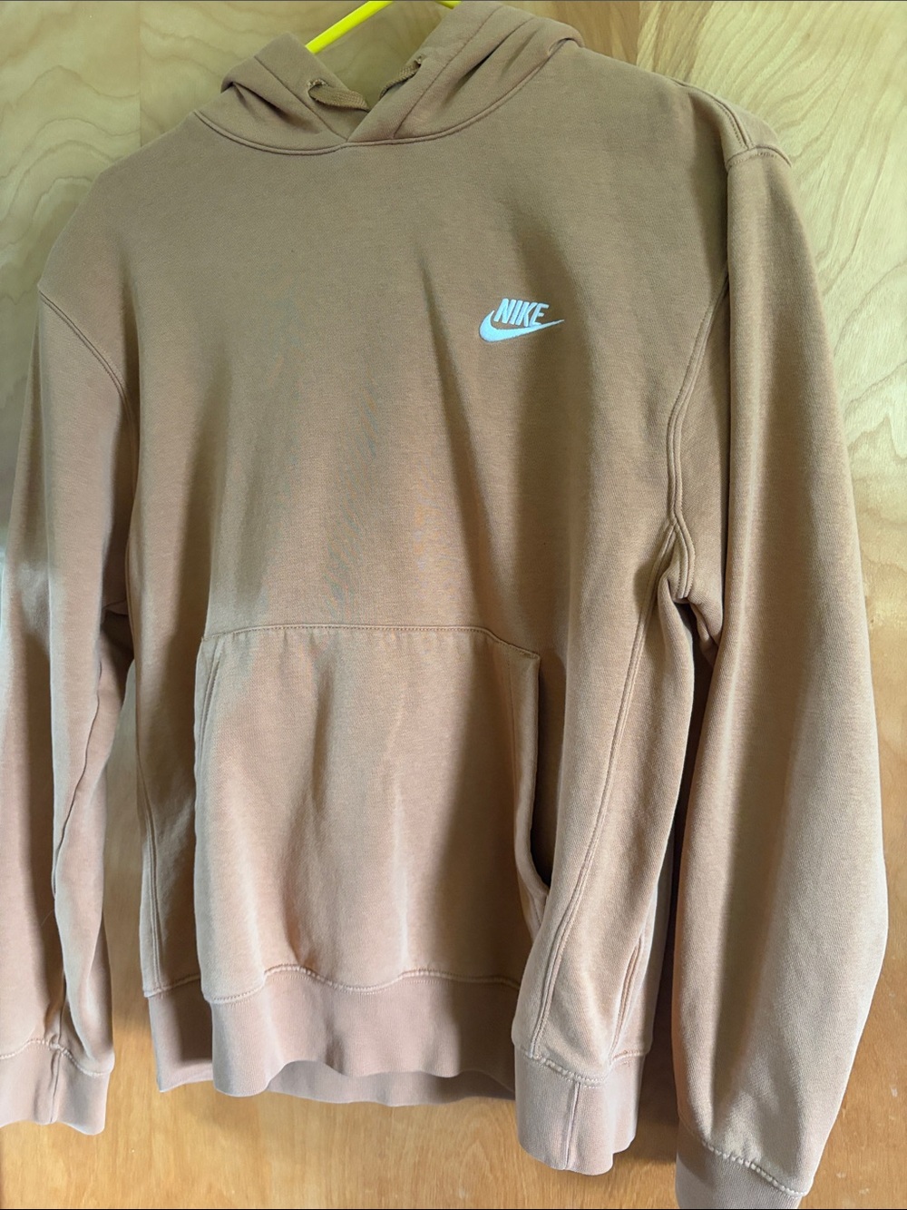 Nike Men’s Brown Zip-Up Style Hoodie with White Logo